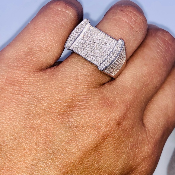 Unbeatable price REAL diamond mens custom made ring huge sale not fake best gift - Picture 7 of 8